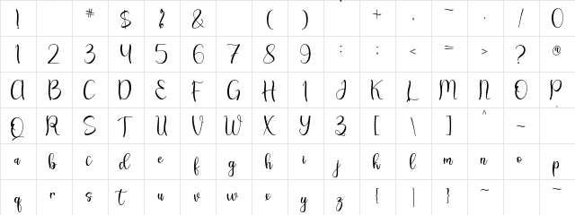 Christmas Bright - Personal Use Regular  glyph index