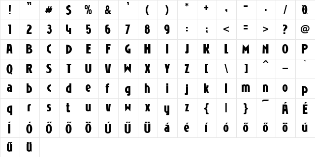 Niobium Regular  glyph index