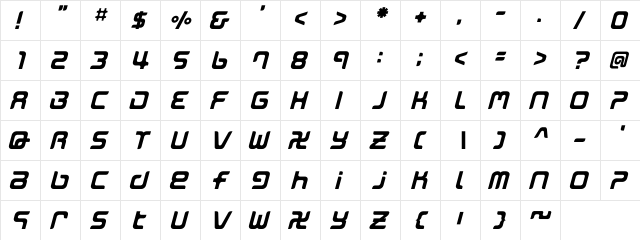 MarkingMarker ALPItalic  glyph index