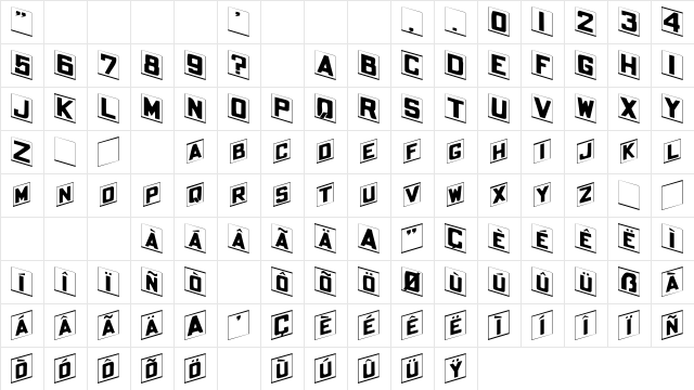 PlacecardExtended Regular  glyph index
