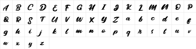 Bright FREE Regular  glyph index