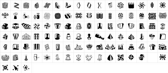 MiniPics LilFeatures  glyph index