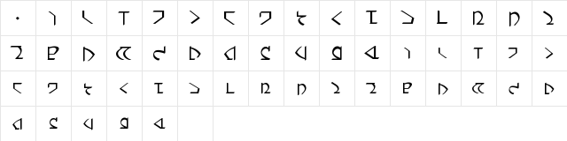Dwemer Regular  glyph index