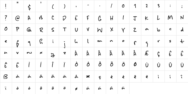 Another Monday DEMO Regular  glyph index