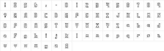 Ataxia Outline (BRK) Regular  glyph index