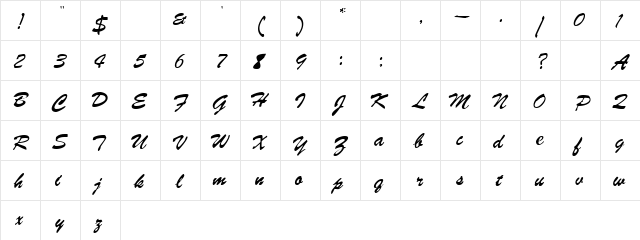 Parquet Normal  glyph index