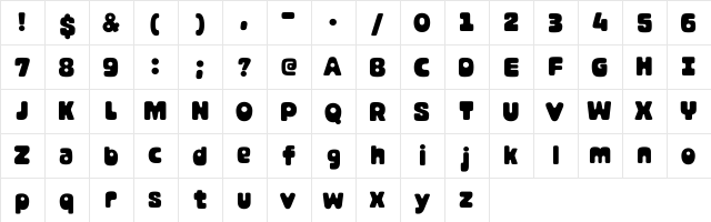 marlon regular Regular  glyph index