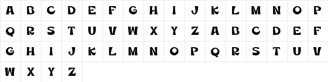 MercuriaDemo Regular  glyph index