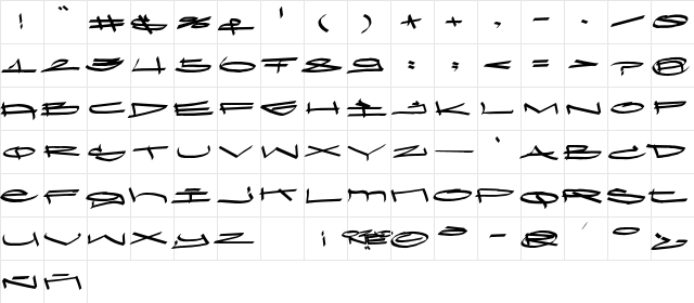 Ozone Original  glyph index