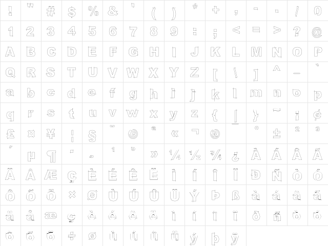 LGf Besitos Round Light  glyph index