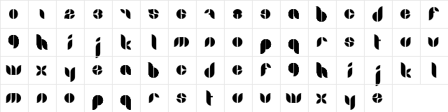 Lamia Regular  glyph index