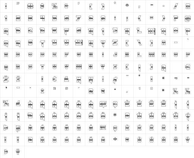 OmegaForce Halftone 3D Regular  glyph index