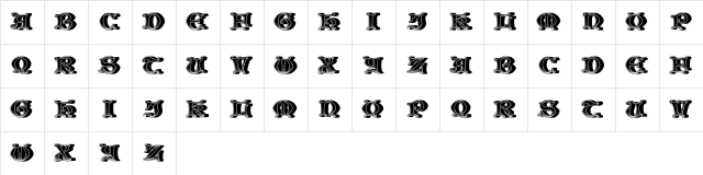 Moher Regular  glyph index