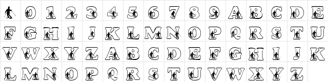 LMS Slalom Script Regular  glyph index