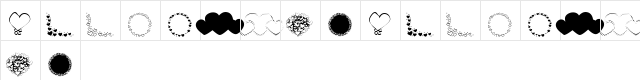 KR Hearts Galore Regular  glyph index