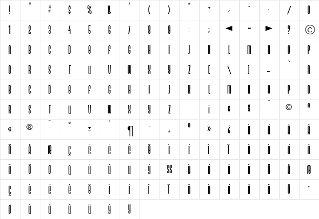 Neotype DB Regular  glyph index