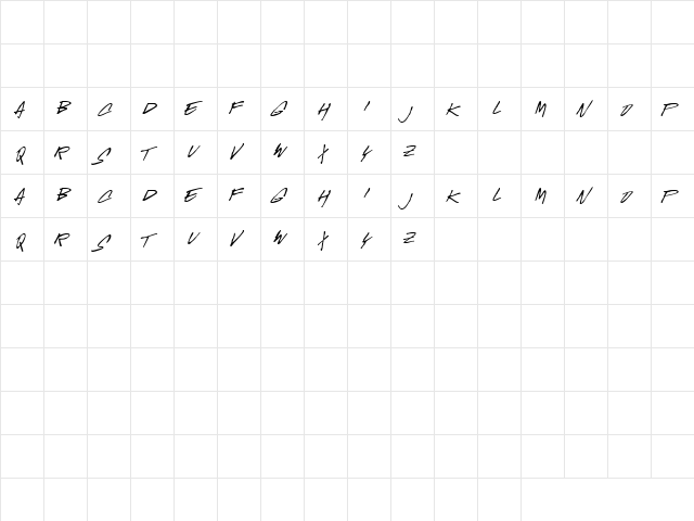 McGurr Script Regular  glyph index
