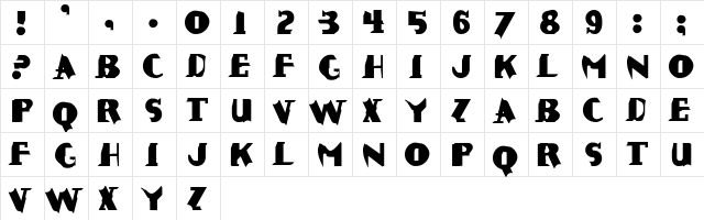 CausticBioMorph Regular  glyph index