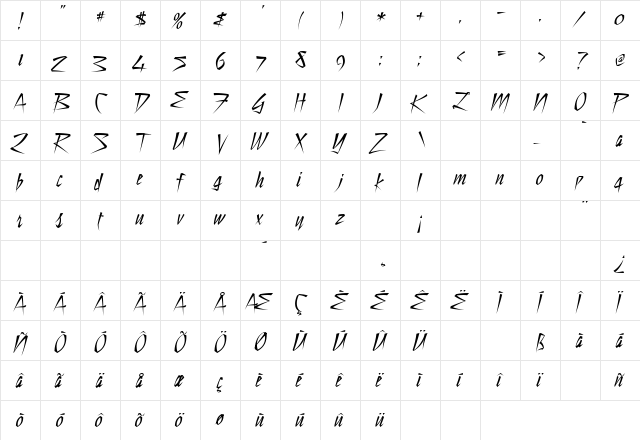 Still Time Regular  glyph index
