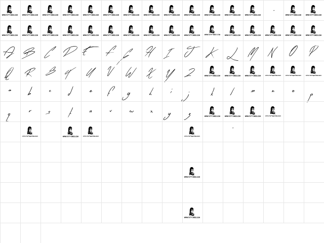 Early Bird Regular  glyph index
