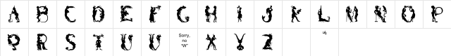 Bizarro Normal  glyph index