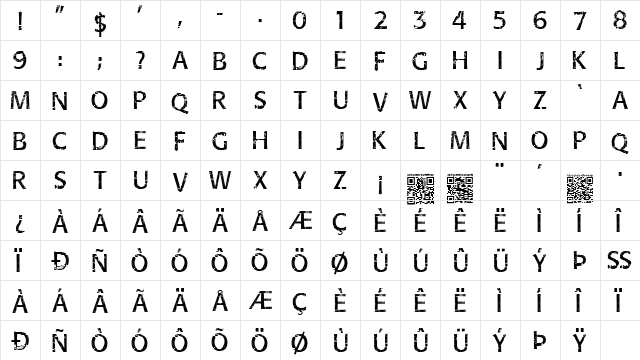 Overhaul Regular  glyph index