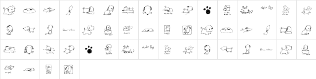 2Peas DW Bow Wow Regular  glyph index