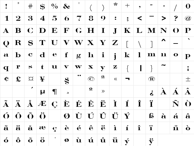 Any Color 4 Regular  glyph index