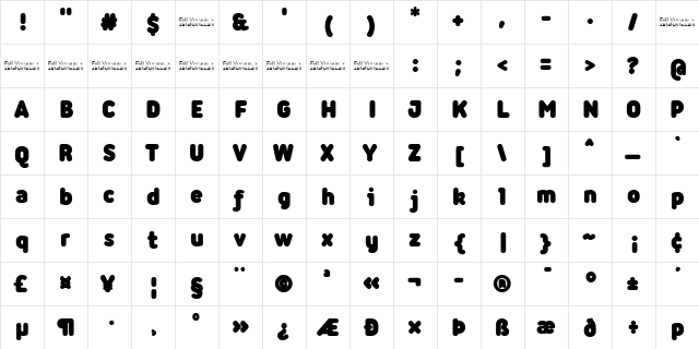 Iconic Trial Heavy  glyph index
