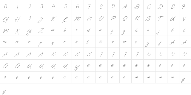 Gladiators Regular  glyph index