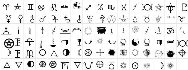 PR Astro ical  glyph index