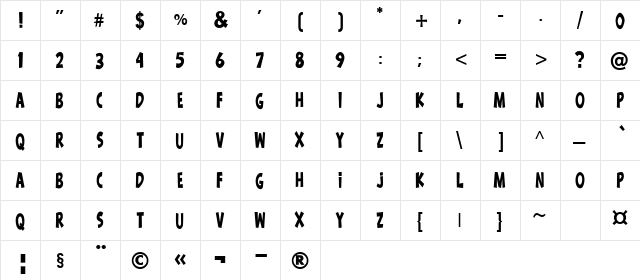 wow emezing reguler Regular  glyph index