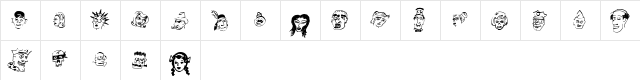 21 Heads Regular  glyph index