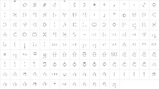TG Piercin Code  glyph index
