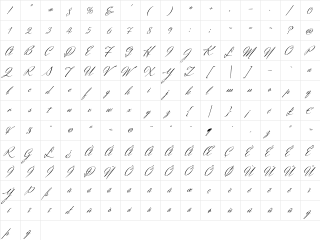 Herr Von Muellerhoff Regular  glyph index