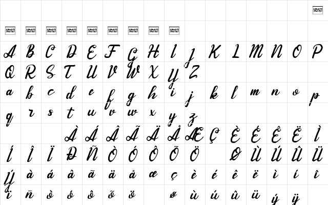 Andhyta (demo) Regular  glyph index