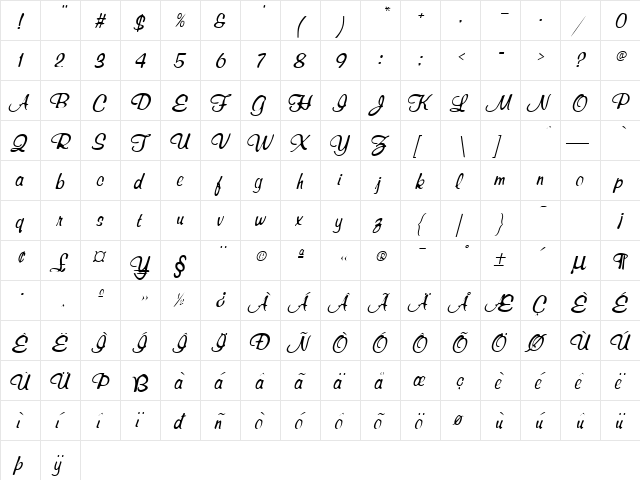 Maryland-Italic Normal  glyph index