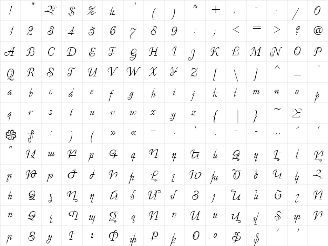 ArTarumianHeghnar Regular  glyph index
