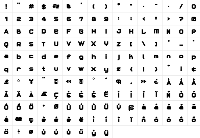 Reaction Heavy  glyph index