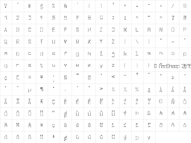Irritation Regular  glyph index