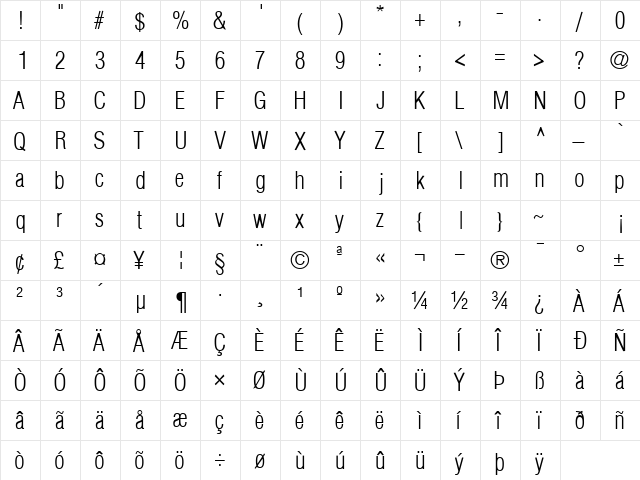 ContextLightCondSSK Regular  glyph index