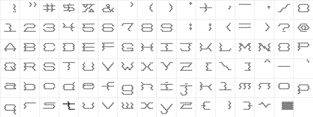 3 Megabytes Regular  glyph index