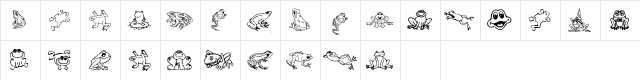 Amphibia Regular  glyph index