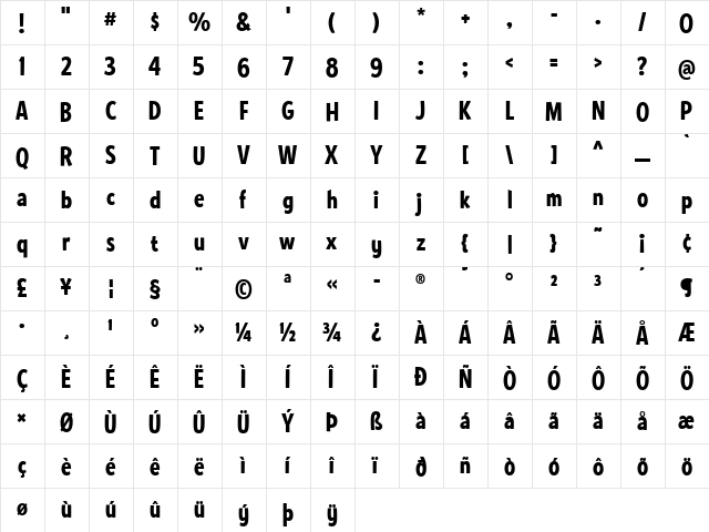 EdTTF Gothic  glyph index