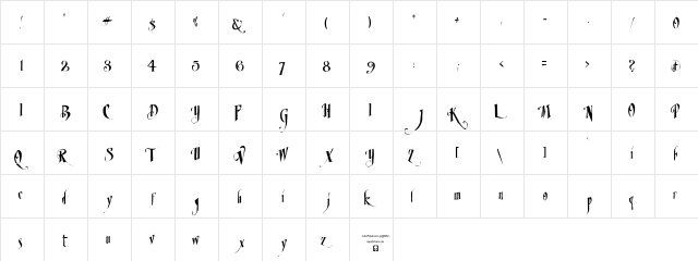 LHF Mirage Reg Regular  glyph index