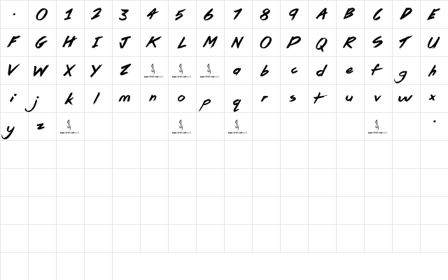 Pirate Scripts Regular  glyph index