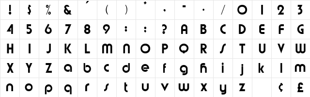 Mumbo Display SSi Regular  glyph index