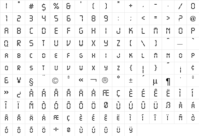 Digital ICG  glyph index