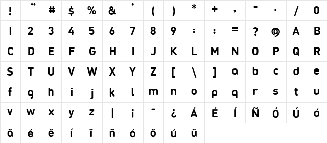 HublishRedux Regular  glyph index