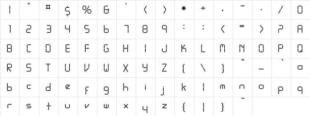LED.Font Regular  glyph index
